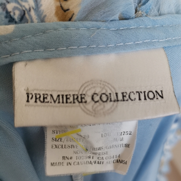 Blue White cream Dress Sundress floral Georgette - Picture 8 of 11